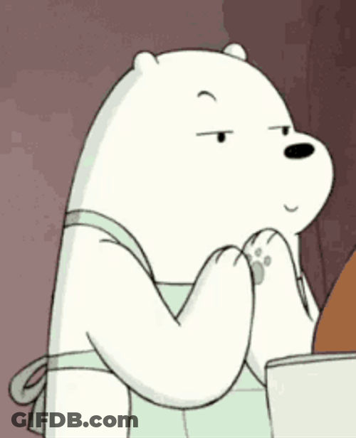 Ice Bear Rubbing Hands Evil Plotting Scheming GIF