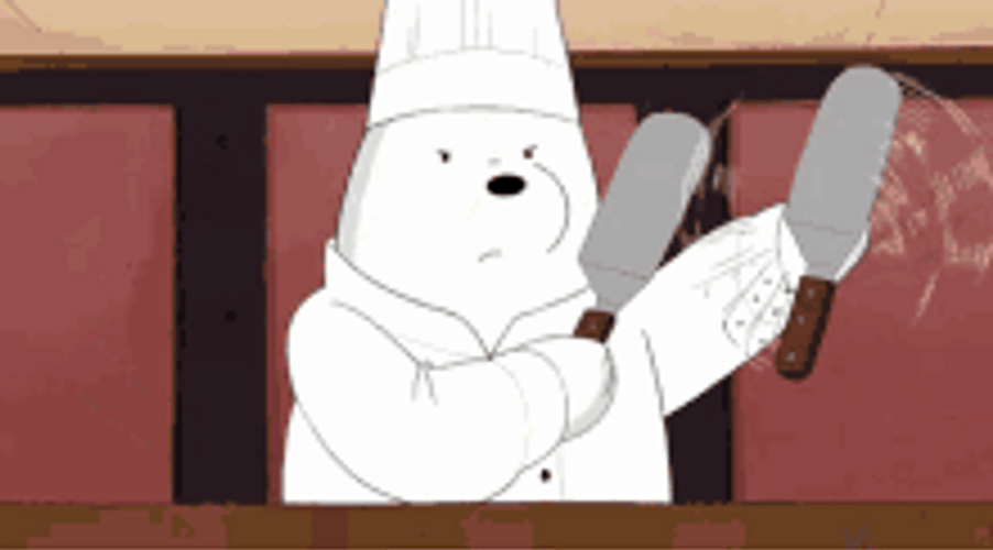 Ice Bear Sushi Master Chef Benihana GIF