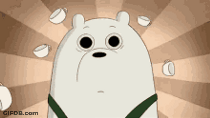 Ice Bear Too Much Coffee Overwhelemed GIF