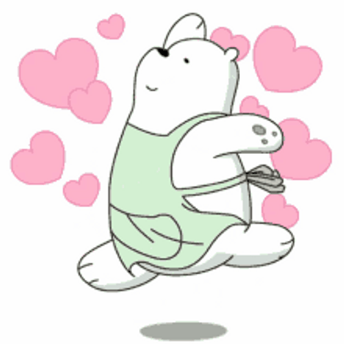 Ice Bear Twirl Dance Hearts Cute Lovely GIF
