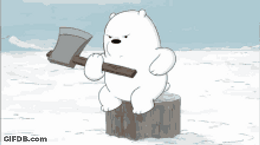 Ice Bear Working Out Biceps Axe GIF