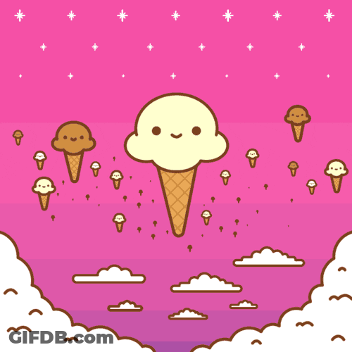 Ice Cream Clouds Kawaii Art GIF