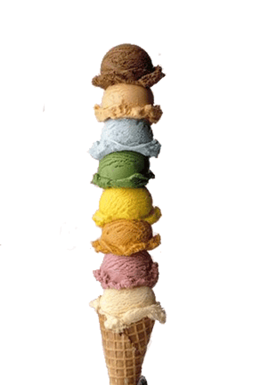 Ice Cream Cone Color Scoops GIF