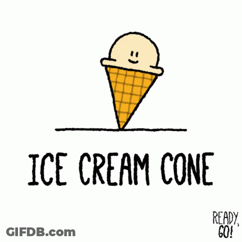 Ice Cream Cone Drawing Saying Ice Cream Cone GIF