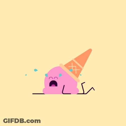 Ice Cream Cry Kawaii Cartoon GIF