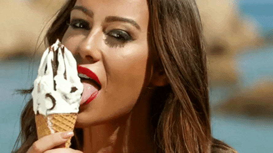 Ice Cream Hot Chick Lick GIF