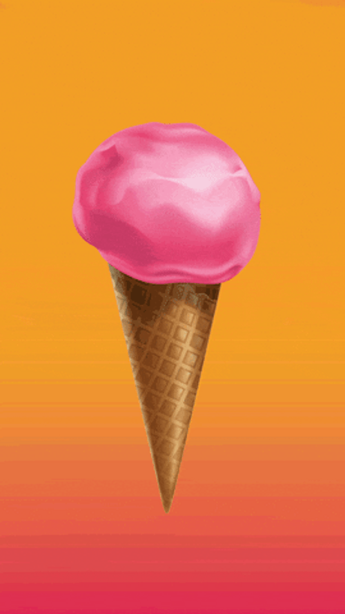 Ice Cream Melting Summer Art GIF