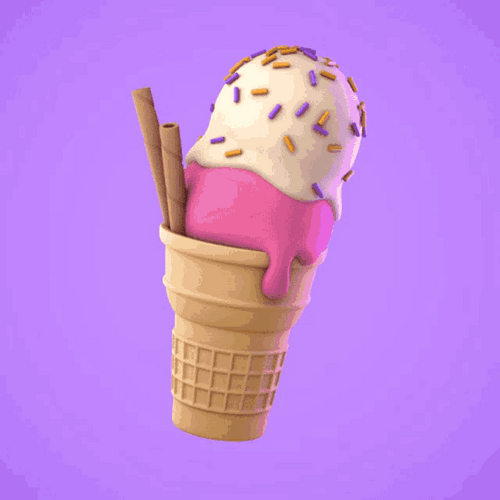 Ice Cream Pastel 3D Animation GIF