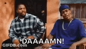 Ice Cube And Snoop Dogg Are Sitting Next To Each Other In A Chair And Talking . GIF