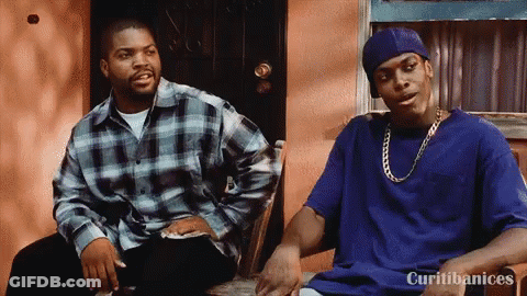 Ice Cube And Snoop Dogg Are Sitting On A Porch Talking GIF