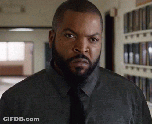 Ice Cube Black Shirt Tie Funny Face GIF