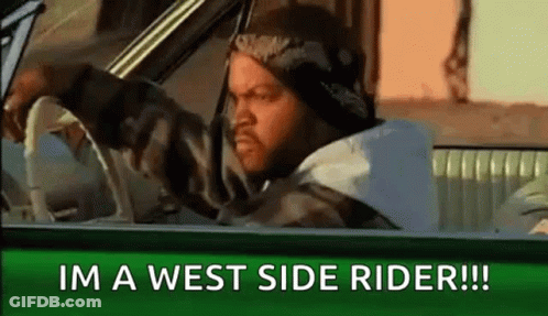 Ice Cube Driving Car Saying I'm A West Side Rider GIF