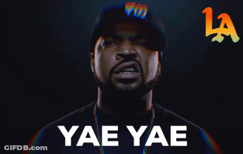 Ice Cube Saying Yae Yae Rainbow Background GIF