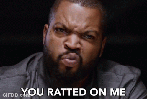 Ice Cube Says " You Ratted On Me " While Making A Face GIF