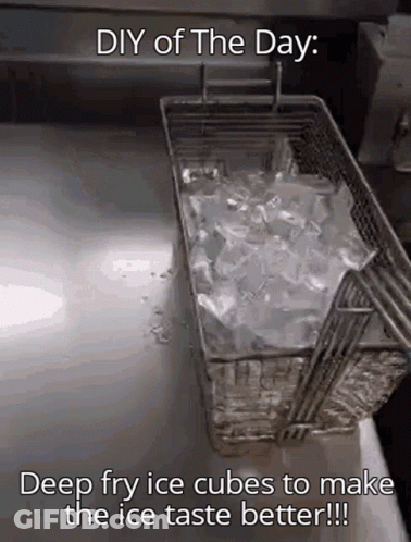 Ice Cubes Being Deep Fried GIF