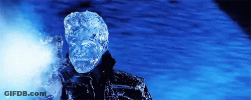 Ice Face Man In Blue Background GIF