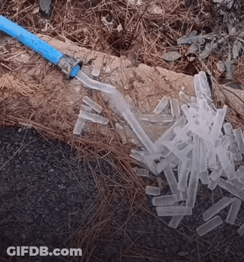 Ice Freeze Coming Out From Hose GIF
