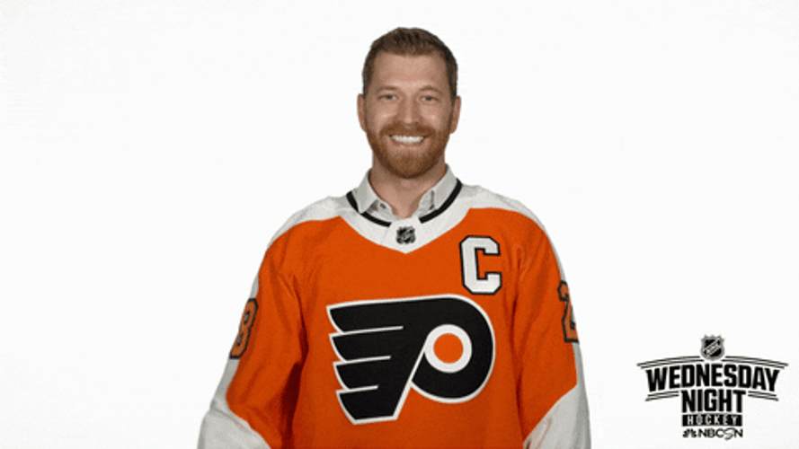 Ice Hockey Player Claude Giroux Smile And Wave GIF