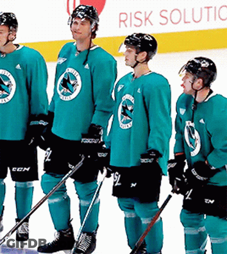 Ice Hockey Players With Risk Solution Sign GIF