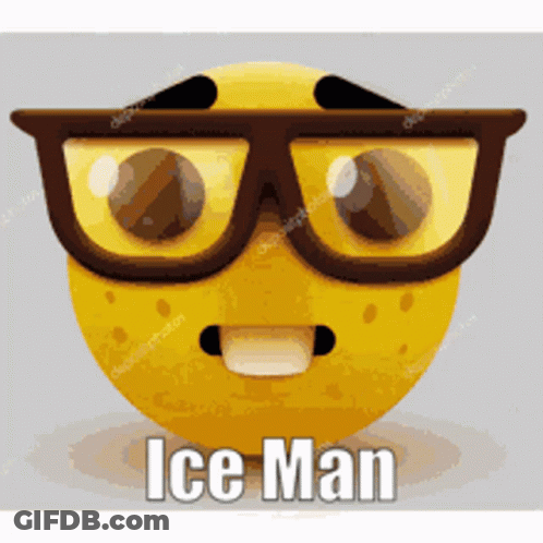 Ice Man Smiley Face With Glasses GIF