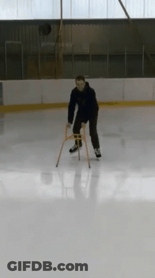 Ice Skating With Support GIF