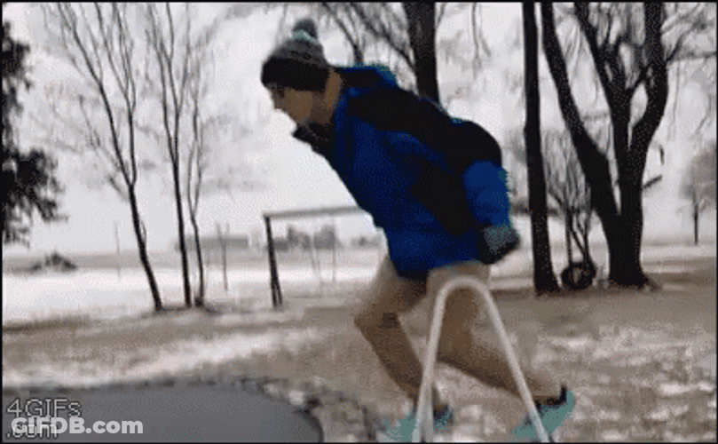 Icebreaker Jumping Icy Trampoline GIF