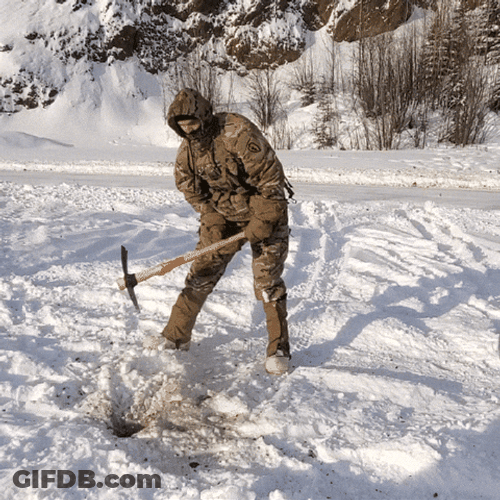 Icebreaker Man Creating Hole GIF