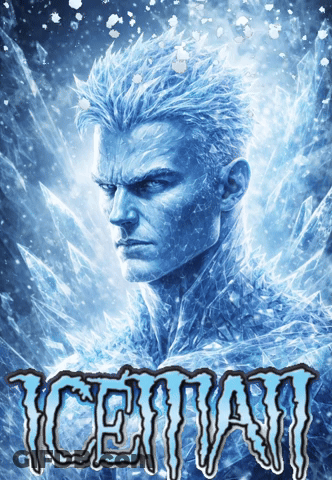 Iceman Poster Man Surrounded By Ice And Snow GIF