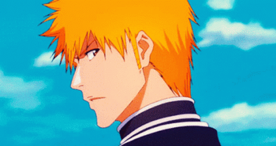 Ichigo Kurosaki Serious Head Turn Bleach GIF