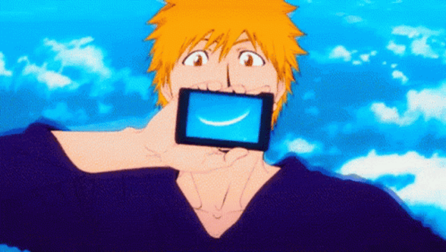 Ichigo Kurosaki Smiling Happy Smartphone Anime GIF