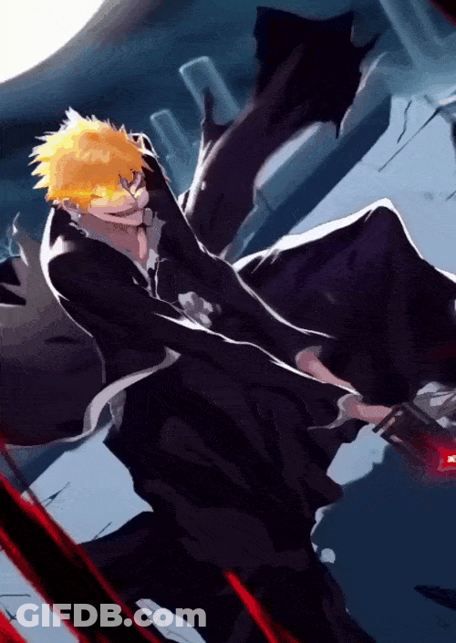 Ichigo Kurosaki Sword Hollow Pose Bleach GIF
