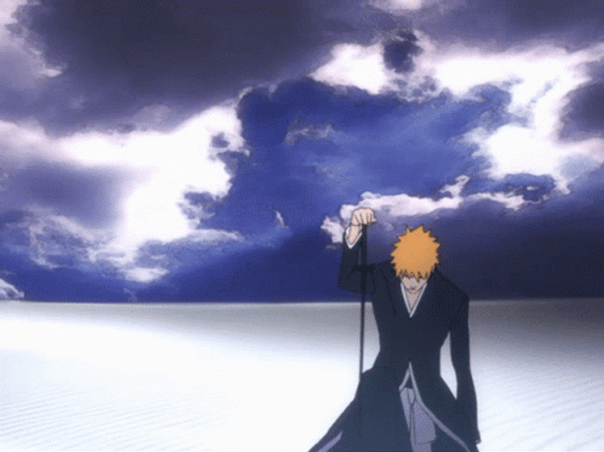 Ichigo Kurosaki Tensa Zangetsu Stand Up GIF