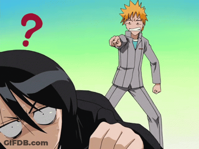 Ichigo Shout Rukia Kuchiki GIF