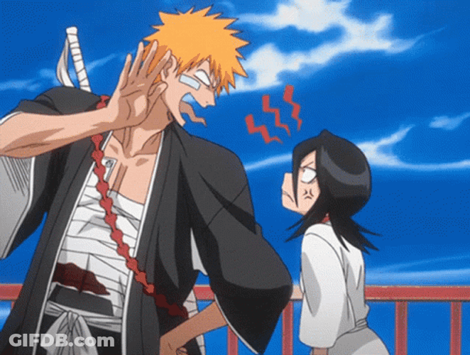 Ichigo Tongue Out Rukia Kuchiki GIF