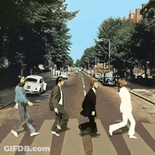 Iconic Beatles Band Cross Walk GIF