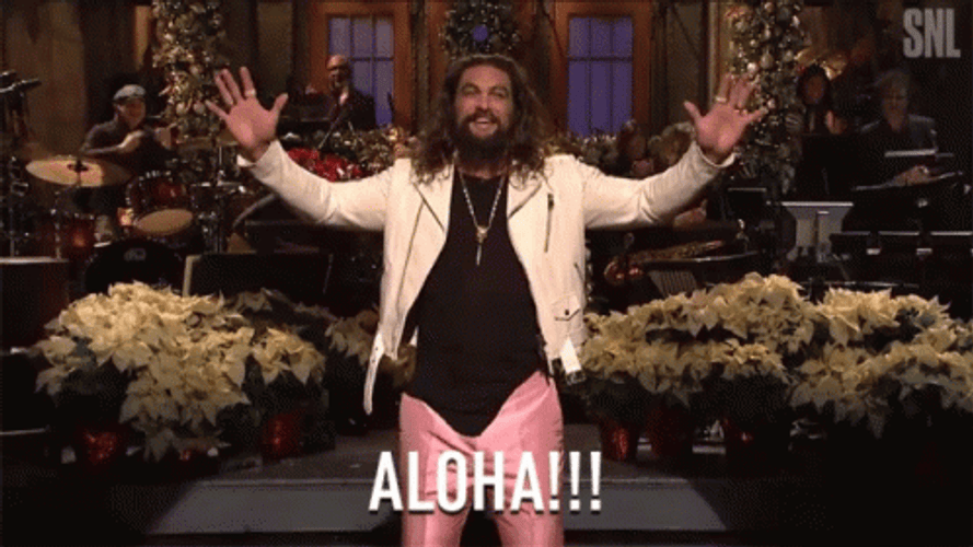 Iconic Jason Momoa Aloha SNL Opening GIF