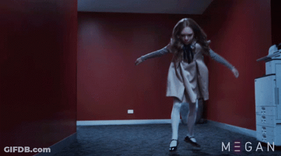Iconic M3gan Dance Hallway GIF