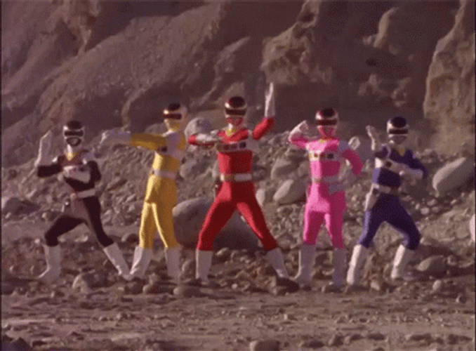 Iconic Power Ranger Battle GIF