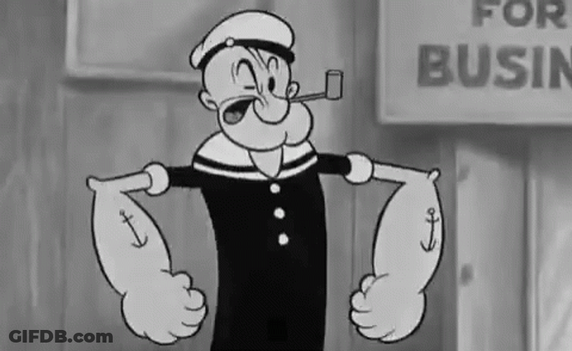 Iconic Strong Popeye Pose GIF