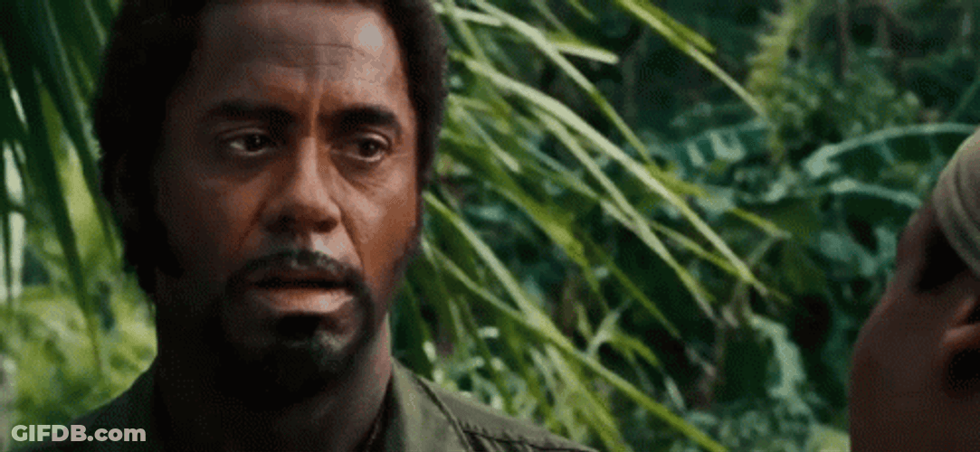 Iconic Tropic Thunder Robert Pump Your Brakes GIF