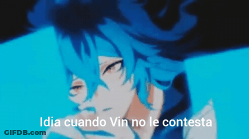 Idia Cuando Vin No Le Contesta Is Written On A Blue Background GIF