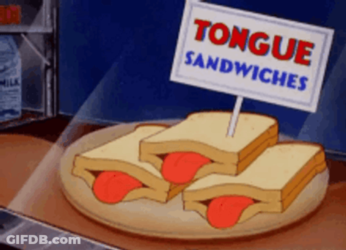 Idiot Sandwich With Tongue GIF