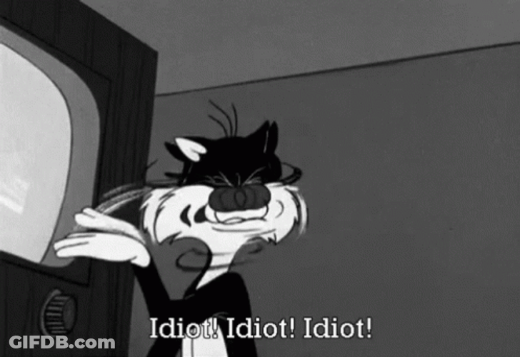 Idiot Sylvester Reacting To Tv GIF