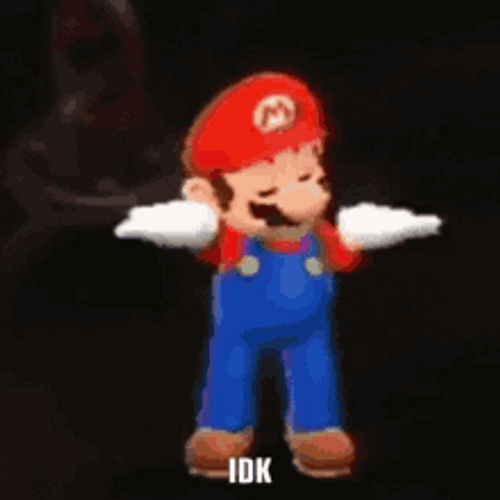 Idk I Don't Know Super Mario Shrug GIF