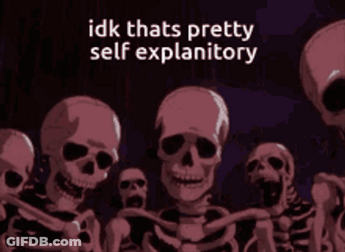 Idk I Don't Know That's Self Explanatory Skeleton GIF