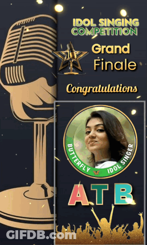Idol Singing Competition Poster With Woman GIF