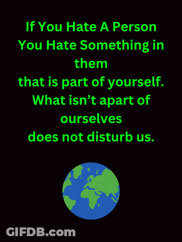 If You Hate A Person You Hate Something In Them That Is Part Of Yourself GIF