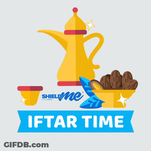 Iftar Time Ramadan Mubarak Pouring Tea Animation GIF