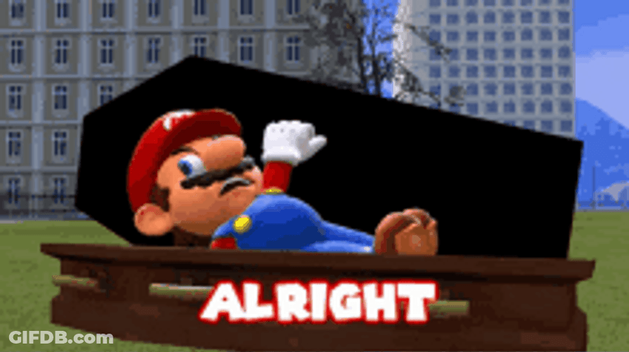 Ight Imma Head Out Super Mario Inside Coffin GIF