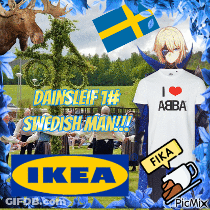 IKEA Ad With Moose And I Heart ABBA T-Shirt GIF